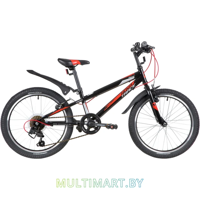 Детский велосипед Novatrack Racer 20SH6V.RACER.BK20 (черный/красный, 2020)
